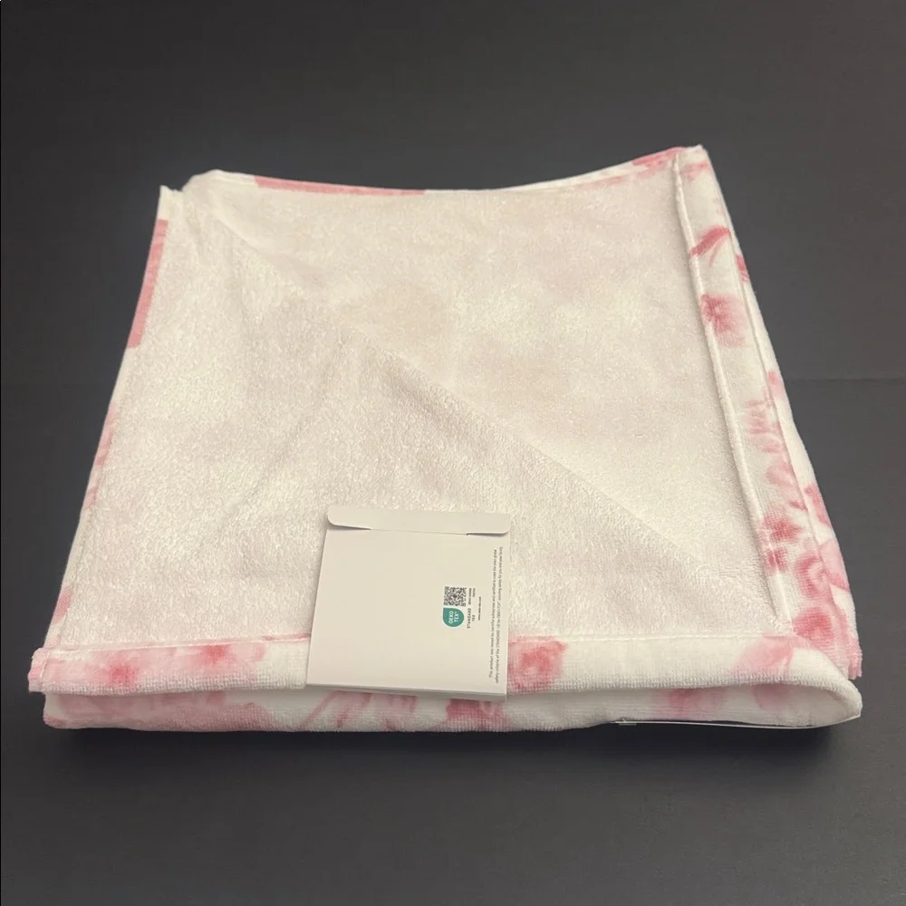 2pc CARO HOME 100% Cotton Pink Floral Bath Towel Set - Pink/White